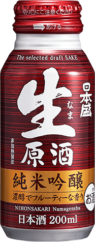 日本盛生原酒純米吟醸200mlボトル缶 画像